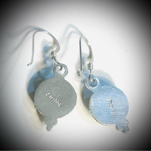 Pair 925 Silver earrings with natural stones. - Picture 10 of 10